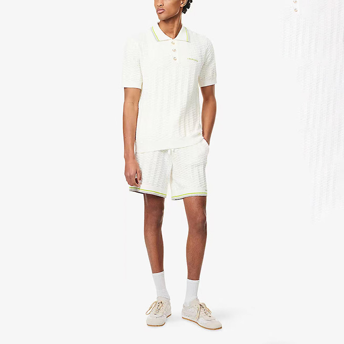 casablanca cable-knit short-sleeve polo shirt & shorts